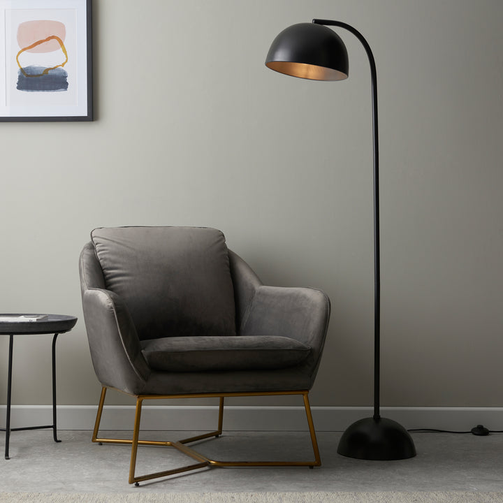 Endon 96599 Brodey 1 Light Floor Lamp Matt Black Paint