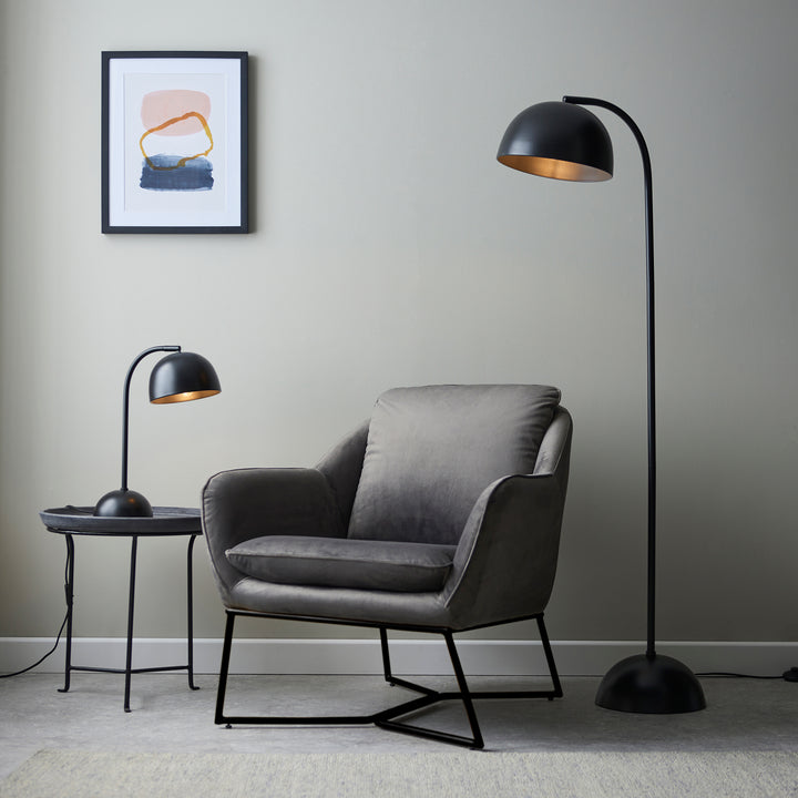 Endon 96599 Brodey 1 Light Floor Lamp Matt Black Paint