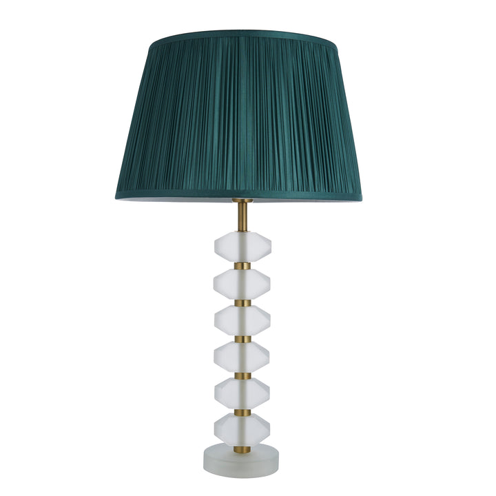 Endon 98346 Annabelle And Freya 1 Light Table Lamp Frosted Crystal And Fir Silk