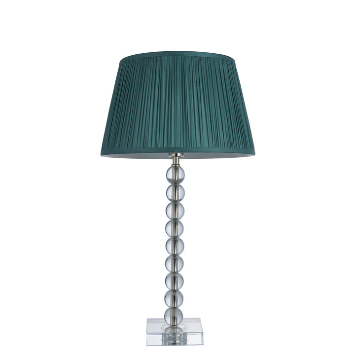 Endon 98358 Adelie And Freya 1 Light Table Lamp Clear Crystal Glass Bright Nickel Plate And Fir Silk