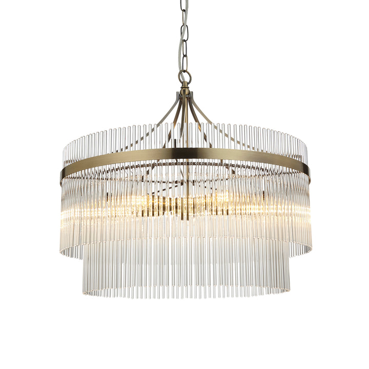 Endon 99166 Marietta 5 Light Pendant Antique Brass Plate And Clear Glass