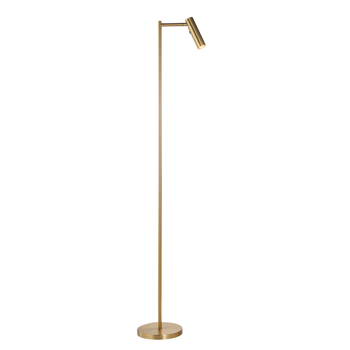 Endon 99774 Dedicated Reader 1 Light LED Floor Lamp Warm Brass Plate