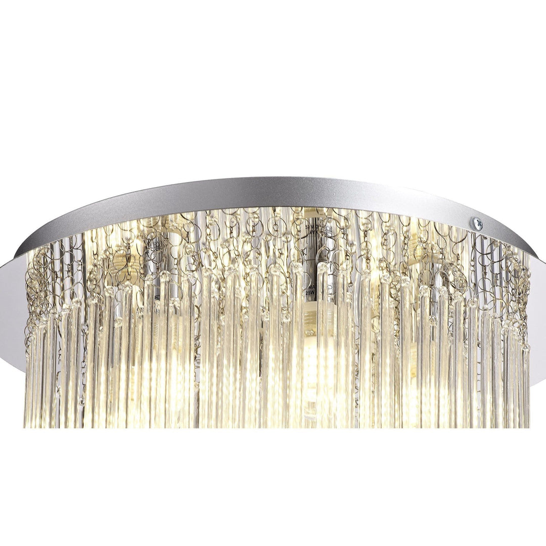 Nelson Lighting NL70599 Annie Bathroom Ceiling 6 Light Polished Chrome/Clear Glass