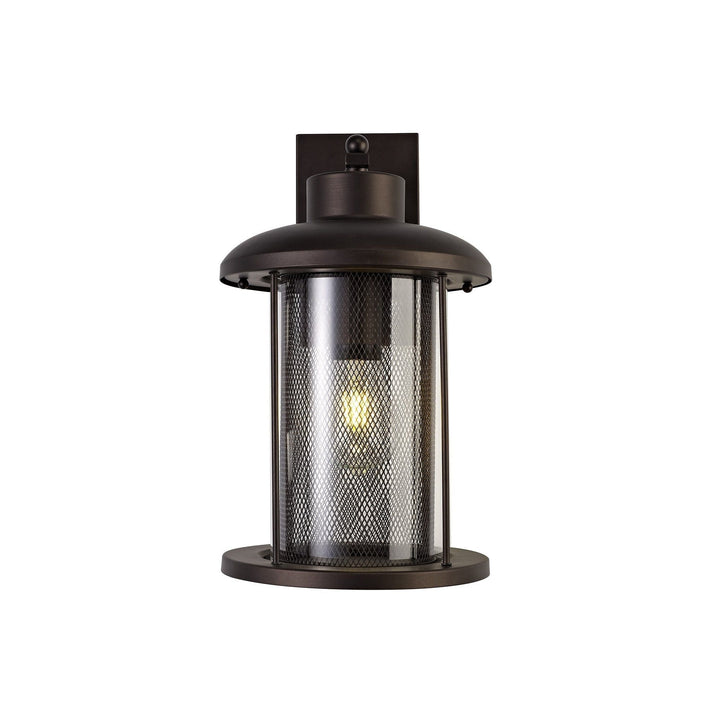Nelson Lighting NL74319 Argon Outdoor Extra Large Wall Lamp Antique Bronze/Clear Glass