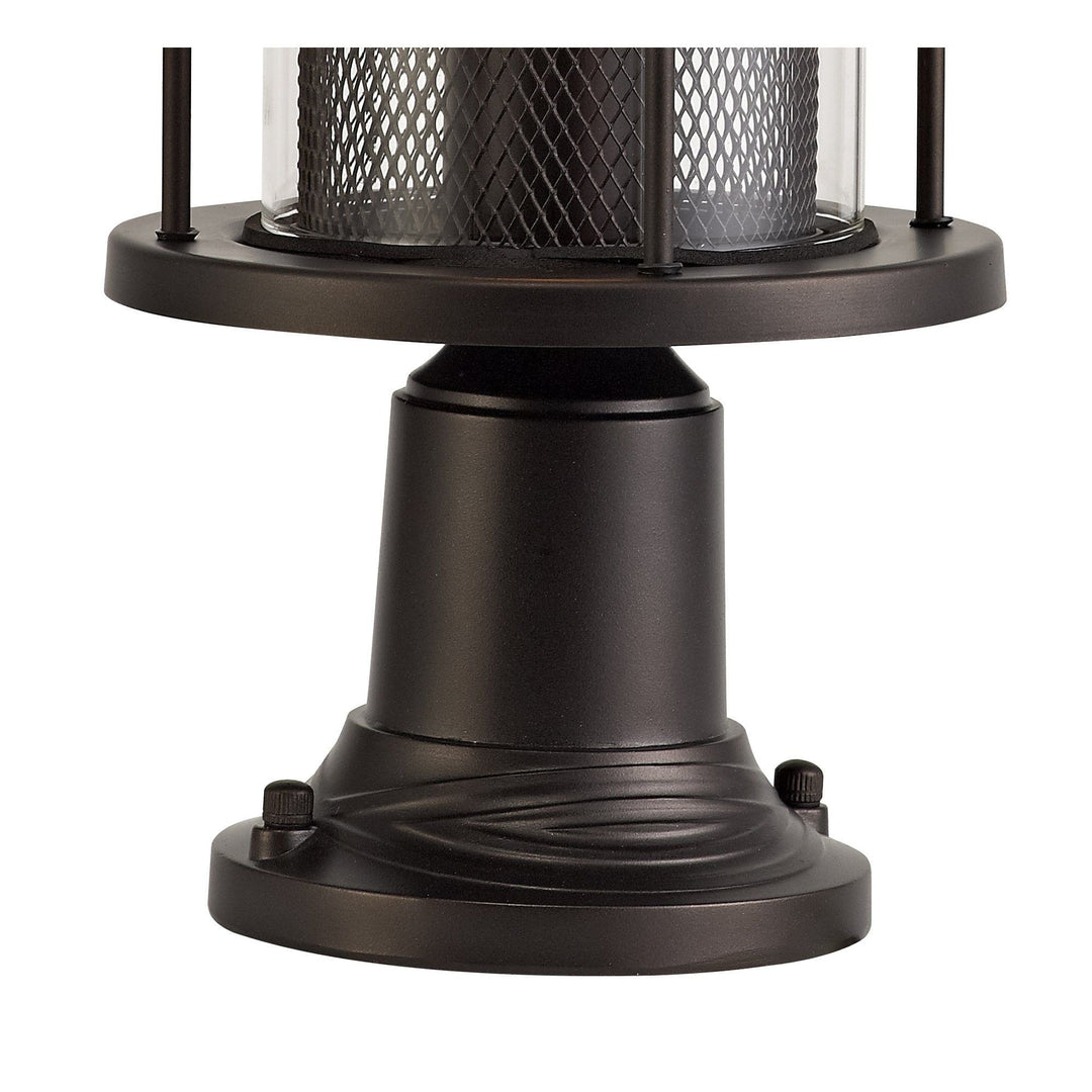 Nelson Lighting NL73179 Argon Outdoor Pedestal Lamp Antique Bronze/Clear Glass