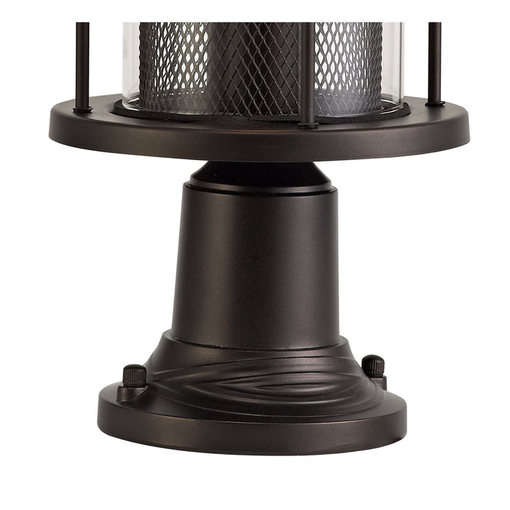 Nelson Lighting NL73179 Argon Outdoor Pedestal Lamp Antique Bronze/Clear Glass