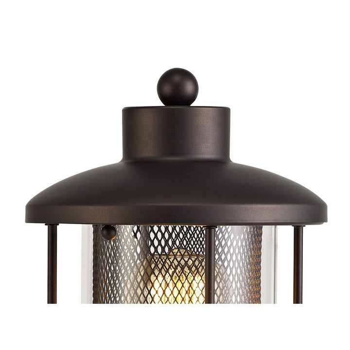 Nelson Lighting NL73179 Argon Outdoor Pedestal Lamp Antique Bronze/Clear Glass