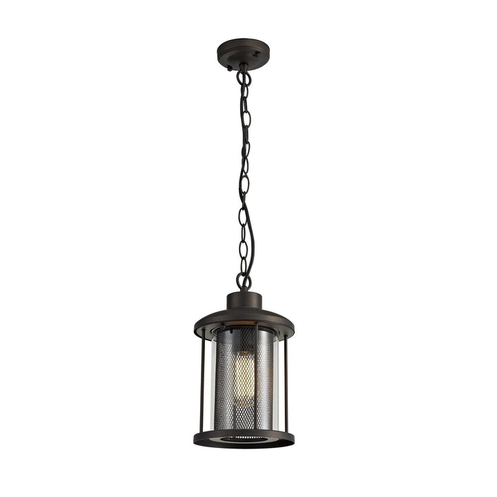 Nelson Lighting NL73169 Argon Outdoor Pendant Antique Bronze/Clear Glass