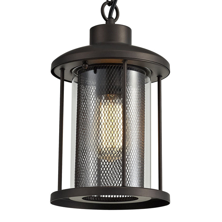 Nelson Lighting NL73169 Argon Outdoor Pendant Antique Bronze/Clear Glass