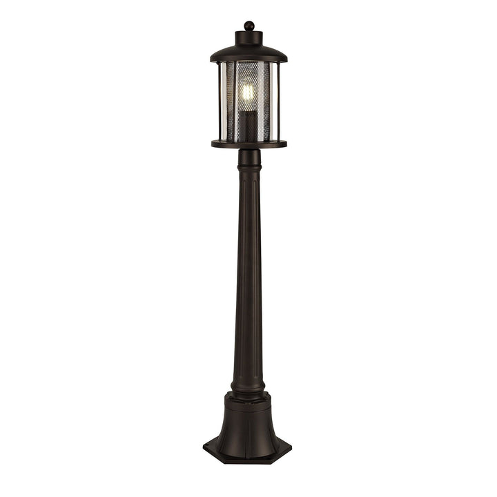 Nelson Lighting NL74329 Argon Outdoor Single Headed Post Lamp Antique Bronze/Clear Glass