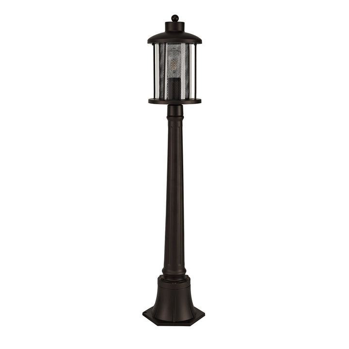 Nelson Lighting NL74329 Argon Outdoor Single Headed Post Lamp Antique Bronze/Clear Glass