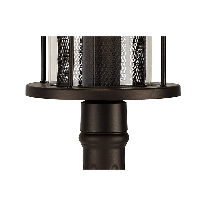 Nelson Lighting NL74329 Argon Outdoor Single Headed Post Lamp Antique Bronze/Clear Glass