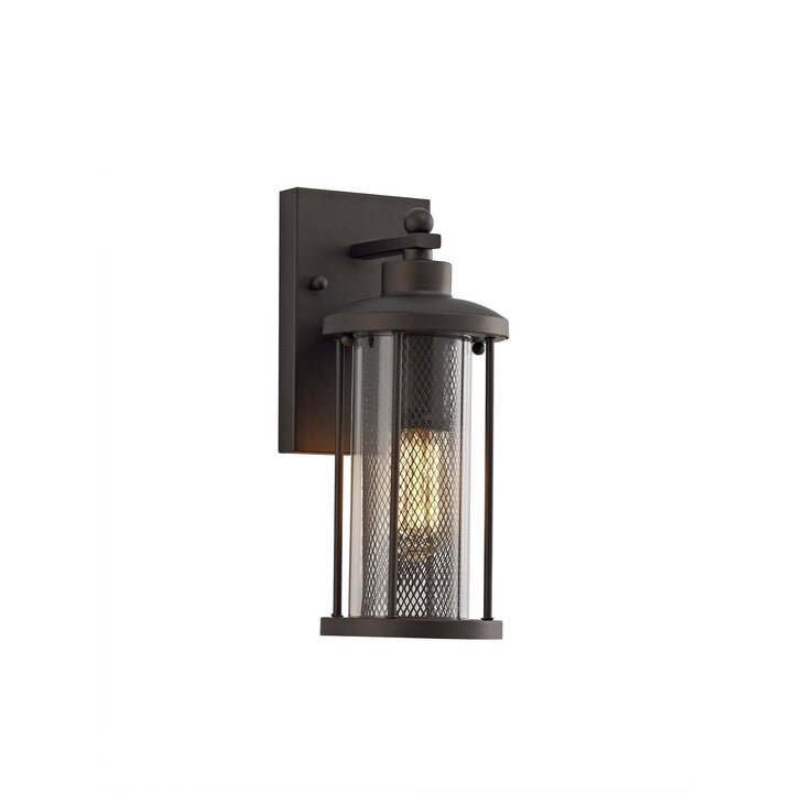 Nelson Lighting NL71989 Argon Outdoor Small Wall Lamp Antique Bronze/Clear Glass
