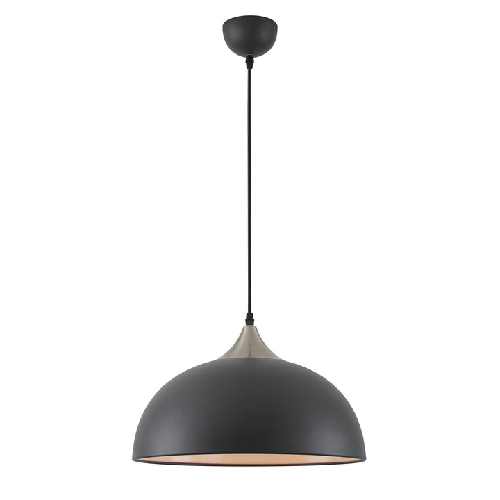 Nelson Lighting NL70049 Ava Pendant Sand Black/Satin Nickel