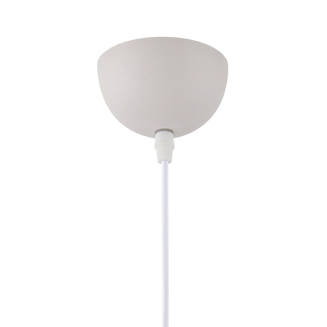 Nelson Lighting NL70109 | Sand White Pendant | Satin Nickel Accents