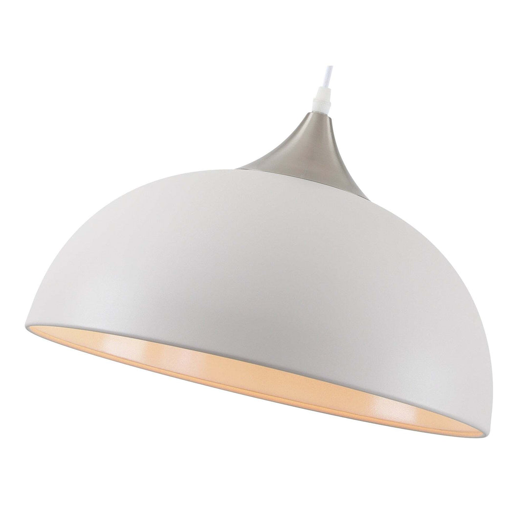 Nelson Lighting NL70109 | Sand White Pendant | Satin Nickel Accents
