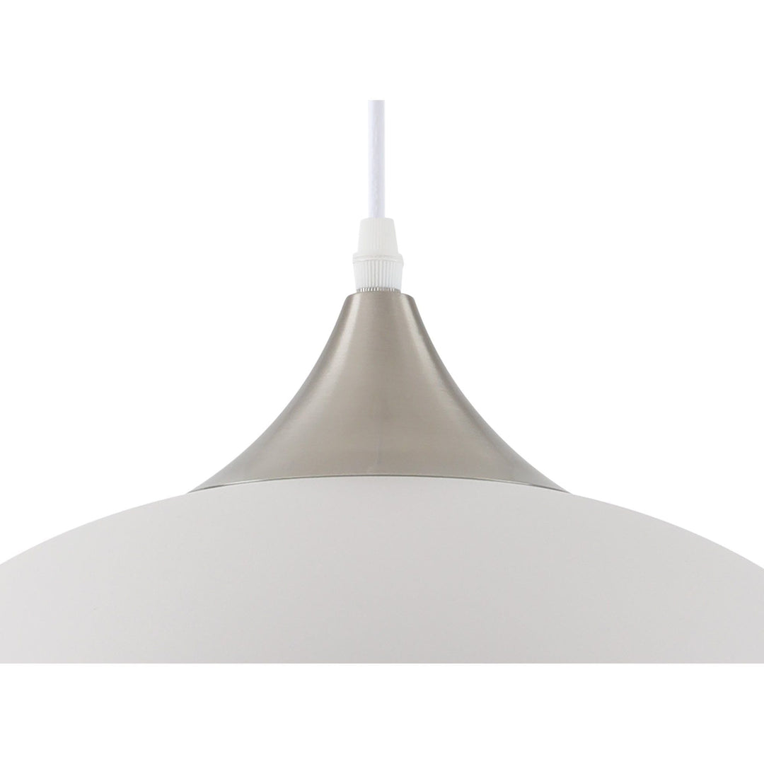 Nelson Lighting NL70109 | Sand White Pendant | Satin Nickel Accents