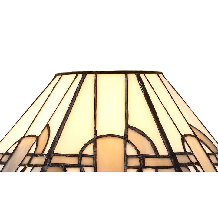 Nelson Lighting NLK00129 Azure 1 Light Curved Table Lamp With 30cm Tiffany Shade White/Grey/Black/Brass