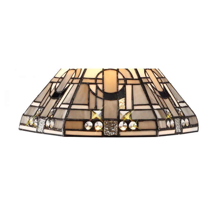 Nelson Lighting NLK00139 Azure 1 Light Octagonal Table Lamp With 30cm Tiffany Shade White/Grey/Black/Brass
