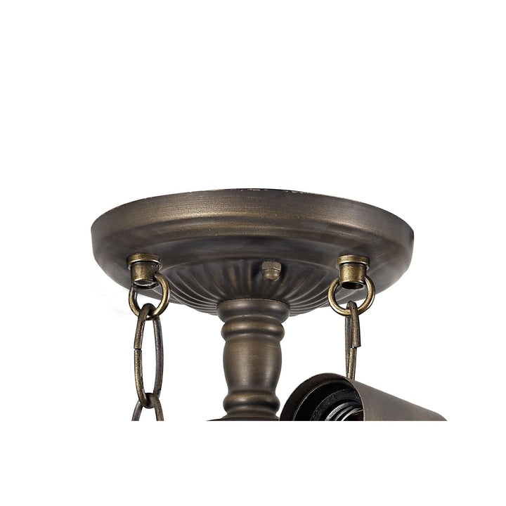 Nelson Lighting NLK00179 Azure 2 Light Semi Ceiling With Tiffany Shade 30cm Shade White/Grey/Black/Brass
