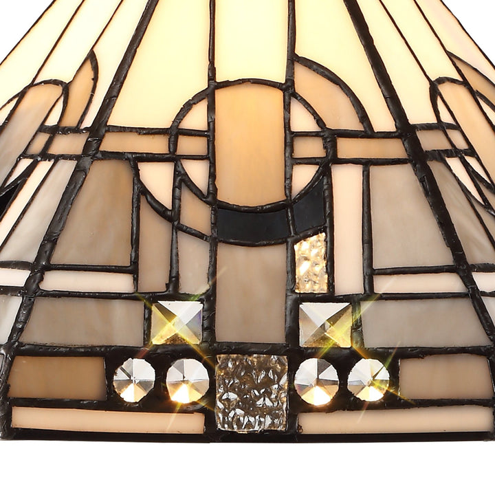 Nelson Lighting NLK00189 Azure 3 Light Semi Ceiling With Tiffany Shade 30cm Shade White/Grey/Black/Brass