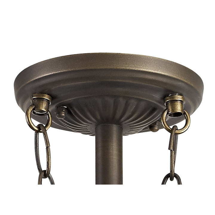 Nelson Lighting NLK00279 Azure 3 Light Semi Ceiling With Tiffany Shade 40cm Shade White/Grey/Black/Brass