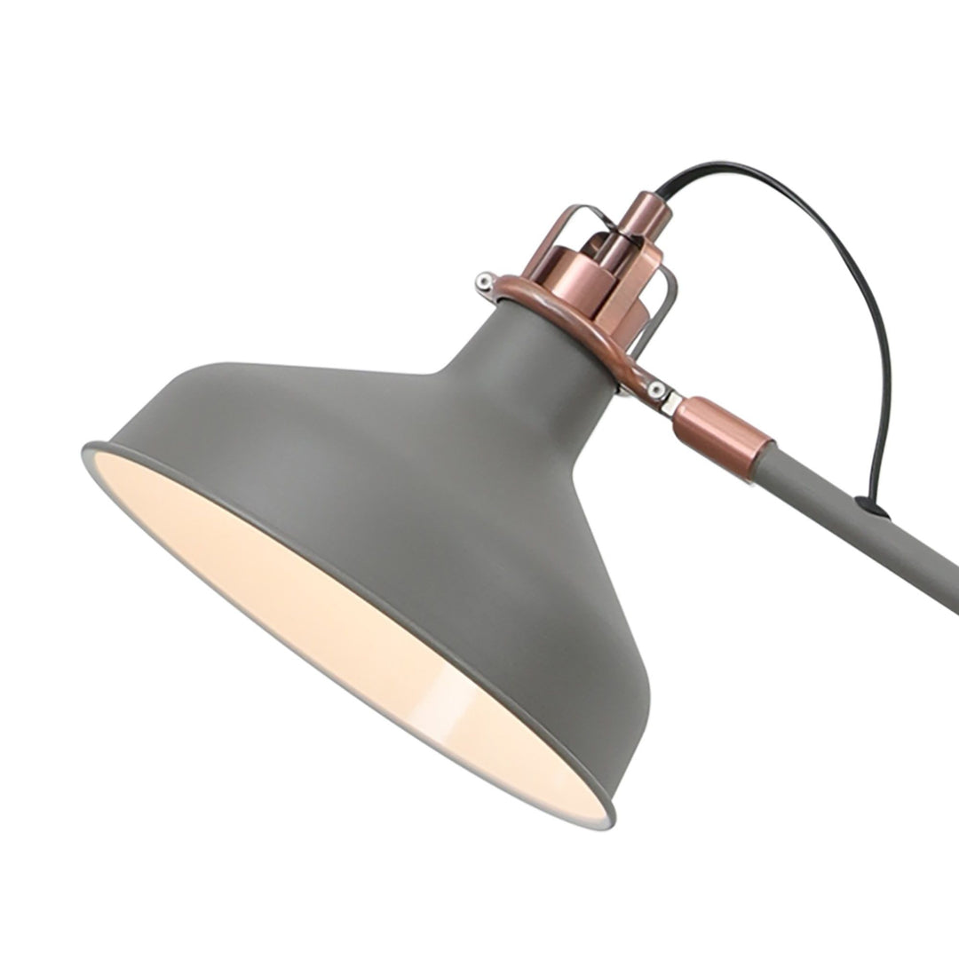 Nelson Lighting NL70089 Barnie Adjustable Floor Lamp Sand Grey/Copper/White