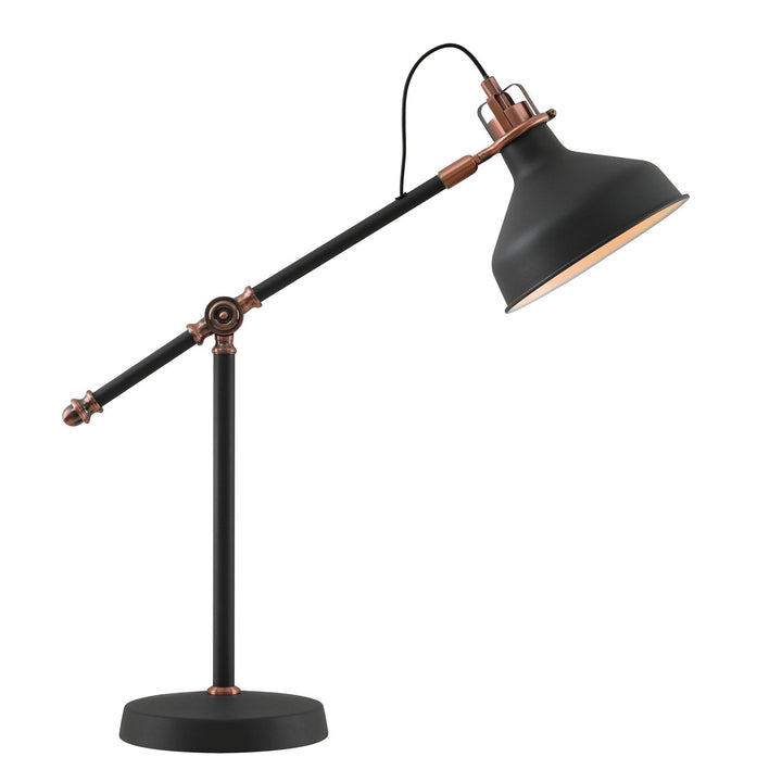 Nelson Lighting NL77169 Barnie Adjustable Table Lamp 1 Light Sand Black/Copper/White