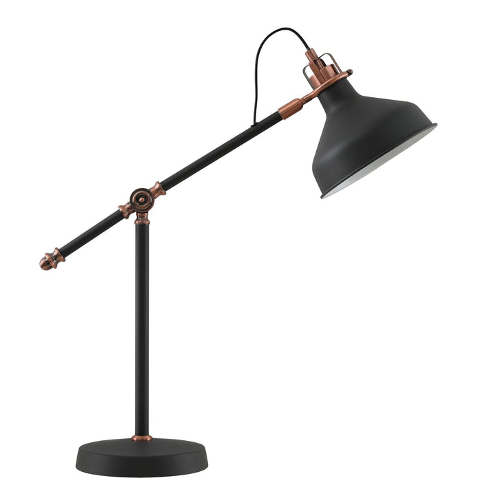 Nelson Lighting NL77169 Barnie Adjustable Table Lamp 1 Light Sand Black/Copper/White