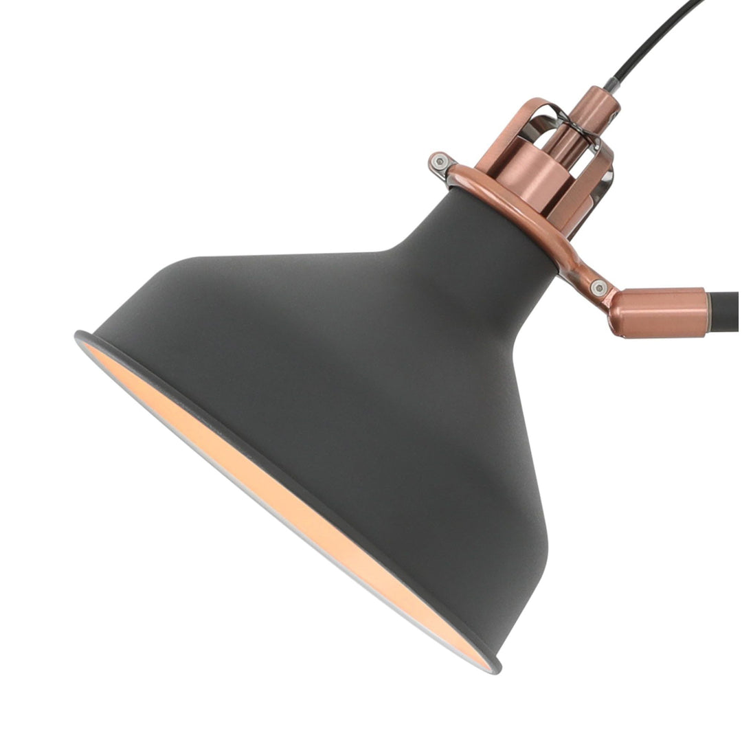 Nelson Lighting NL77199 Barnie Adjustable Wall Lamp Switched 1 Light Sand Black/Copper/White