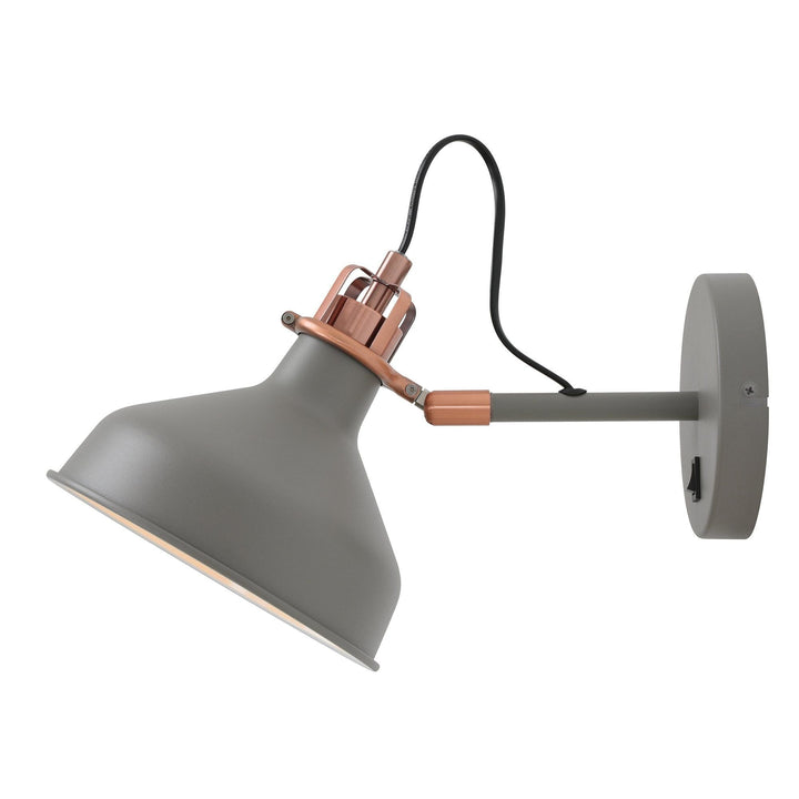 Nelson Lighting NL70119 Barnie Adjustable Wall Lamp Switched Sand Grey/Copper/White