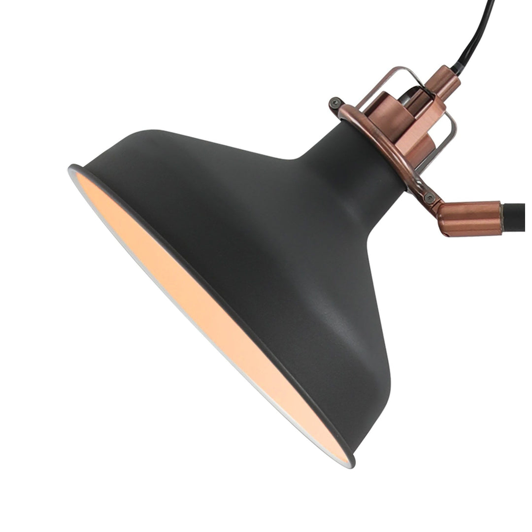 Nelson Lighting NL77229 Barnie Floor Lamp 2 Light Sand Back/Copper/White