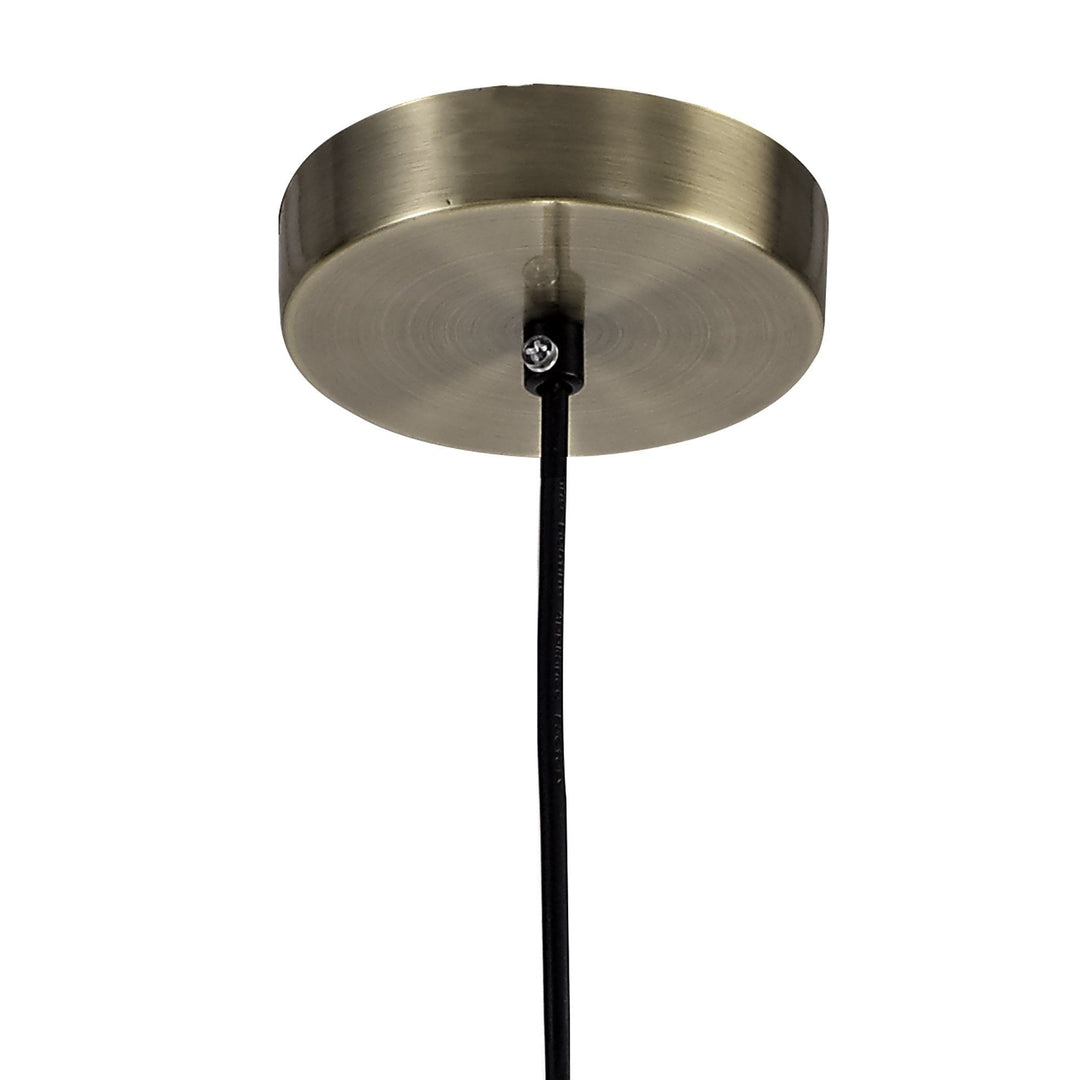 Nelson Lighting NL71119 | Bella Small Pendant | 1 Light | Antique Brass & Clear Shade