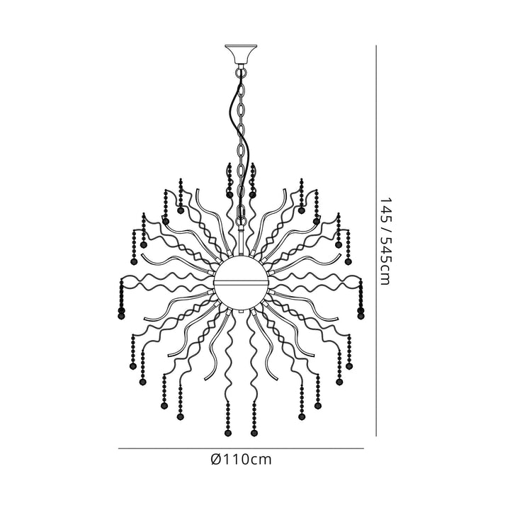Nelson Lighting NL81309 Jaxal Dimmable Pendant 40 Light LED Polished Chrome