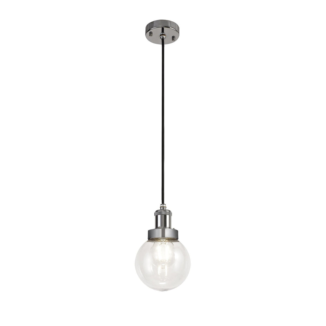 Nelson Lighting NL78539 Julia Outdoor Pendant 1 Light Titanium Silver/Polished Chrome