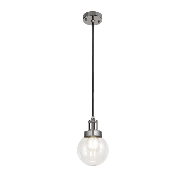 Nelson Lighting NL78539 Julia Outdoor Pendant 1 Light Titanium Silver/Polished Chrome