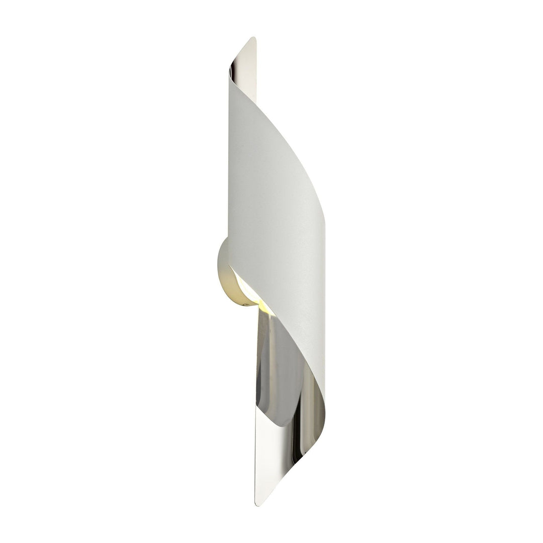 Nelson Lighting NL70359 | Kally | Modern Spiral LED Wall Lamp | White and Polished Chrome