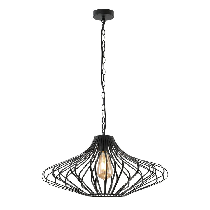 Nelson Lighting NL70199 Kat Pendant 1 Light Matt Black