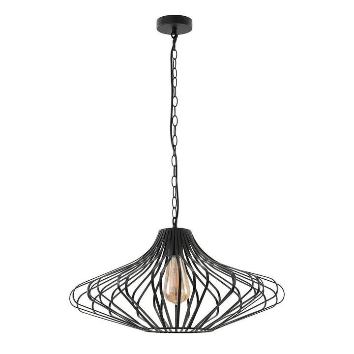 Nelson Lighting NL70199 Kat Pendant 1 Light Matt Black