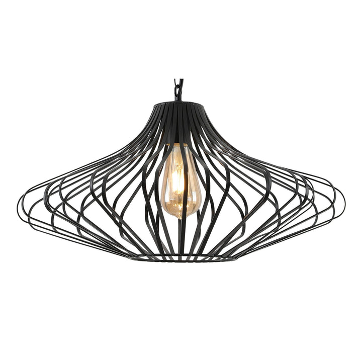 Nelson Lighting NL70199 Kat Pendant 1 Light Matt Black