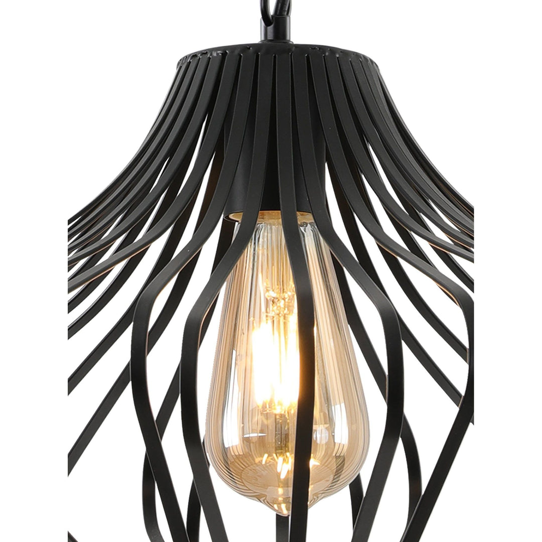 Nelson Lighting NL70199 Kat Pendant 1 Light Matt Black