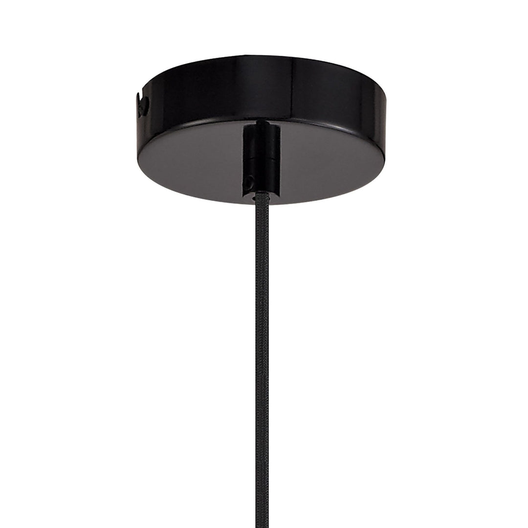 Nelson Lighting NL75979 Kedra Single Large Pendant 1 Light Adjustable Gloss Black/Gloss White