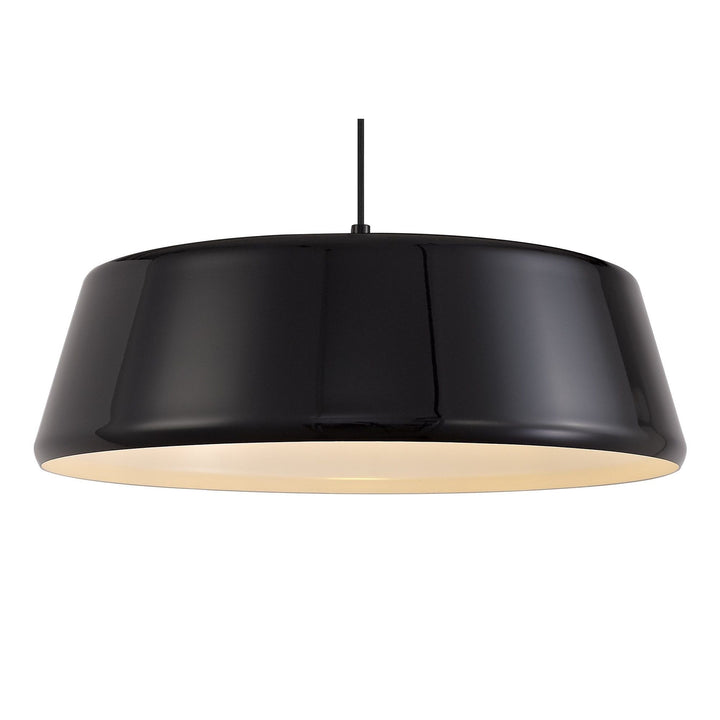 Nelson Lighting NL75979 Kedra Single Large Pendant 1 Light Adjustable Gloss Black/Gloss White