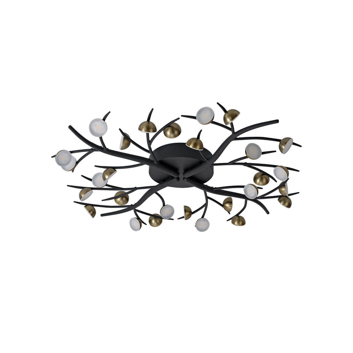 Nelson Lighting NL71789 Kingly 28 Light Semi-Flush LED Black/Antique Brass
