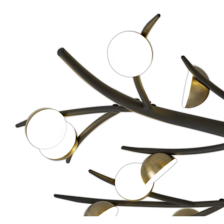Nelson Lighting NL71789 Kingly 28 Light Semi-Flush LED Black/Antique Brass