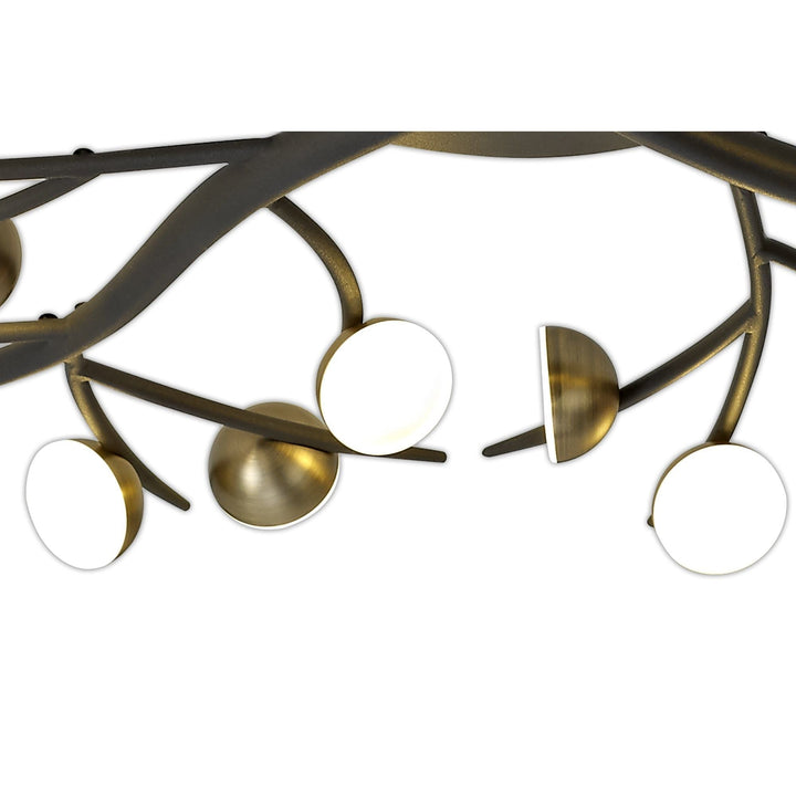 Nelson Lighting NL71789 Kingly 28 Light Semi-Flush LED Black/Antique Brass