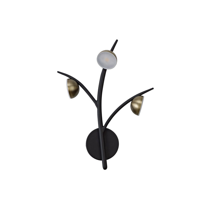 Nelson Lighting NL71819 Kingly 3 Light Wall Lamp LED Black/Antique Brass