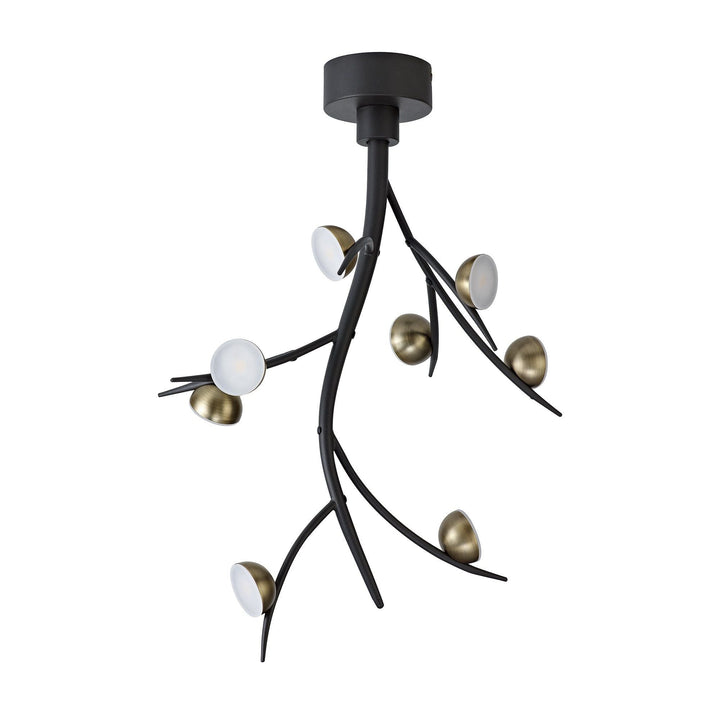 Nelson Lighting NL71809 Kingly 8 Light Ceiling Pendant LED Black/Antique Brass