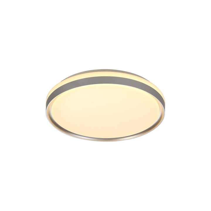 Nelson Lighting NL77619 | Kingsley Bathroom Ceiling Light | 39cm LED Dimmable Silver/White Acrylic