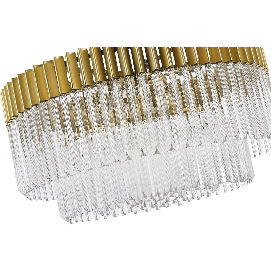 Nelson Lighting NL73499 Kobra Pendant Round 12 Light Brass/Glass
